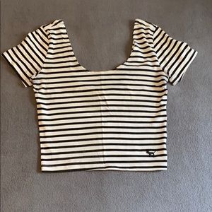 Pink crop top with low back